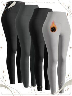 Fleece Lined Leggings Women Winter Thermal High Waisted Yoga Pants 4 Pack